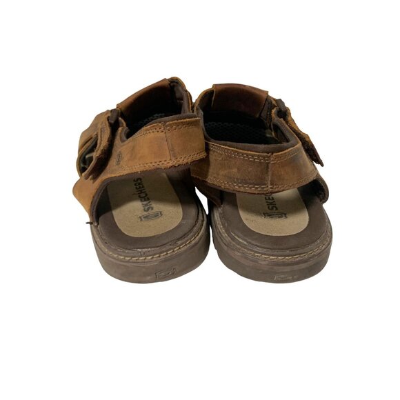 Skechers Mens Size 13 Leather Brown Sandals Fisherman Jesus 60059 F-50 Hook & Lo main image 5